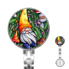 Magic Mushroom Charm Toadstool Glamour Stainless Steel Nurses Watch by GardenOfOphir