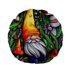 Magic Mushroom Charm Toadstool Glamour Standard 15  Premium Flano Round Cushions by GardenOfOphir