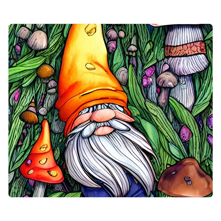 Magic Mushroom Charm Toadstool Glamour One Side Premium Plush Fleece Blanket (Small)