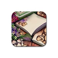 Enchantress Mushroom Charm Gill Wizard Rubber Coaster (square) by GardenOfOphir