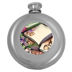 Enchantress Mushroom Charm Gill Wizard Round Hip Flask (5 Oz) by GardenOfOphir