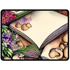 Enchantress Mushroom Charm Gill Wizard One Side Fleece Blanket (large) by GardenOfOphir