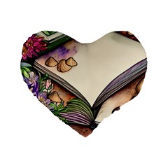 Enchantress Mushroom Charm Gill Wizard Standard 16  Premium Flano Heart Shape Cushions by GardenOfOphir