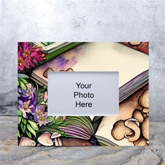 Enchantress Mushroom Charm Gill Wizard White Tabletop Photo Frame 4 x6  by GardenOfOphir