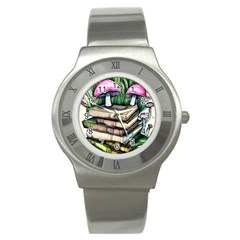 Liberty Cap Magic Mushroom Charm Stainless Steel Watch by GardenOfOphir