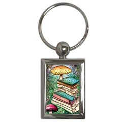 Sacred Mushroom Spell Charm Key Chain (rectangle) by GardenOfOphir