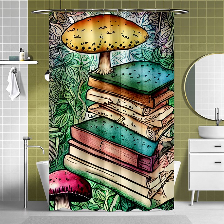 Sacred Mushroom Spell Charm Shower Curtain 48  x 72  (Small) 