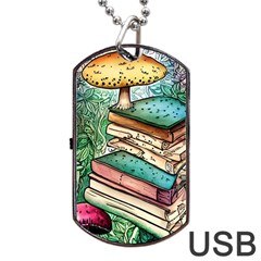 Sacred Mushroom Spell Charm Dog Tag Usb Flash (two Sides) by GardenOfOphir