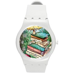 Sacred Mushroom Spell Charm Round Plastic Sport Watch (m) by GardenOfOphir