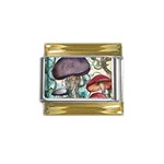 Shroom Magic Mushroom Charm Gold Trim Italian Charm (9mm) Front