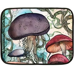 Shroom Magic Mushroom Charm One Side Fleece Blanket (mini) by GardenOfOphir