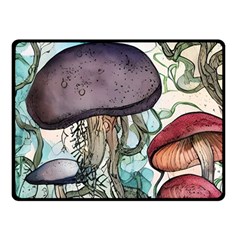 Shroom Magic Mushroom Charm One Side Fleece Blanket (small) by GardenOfOphir