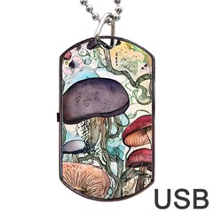 Shroom Magic Mushroom Charm Dog Tag Usb Flash (two Sides) by GardenOfOphir