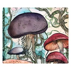 Shroom Magic Mushroom Charm Premium Plush Fleece Blanket (small) by GardenOfOphir