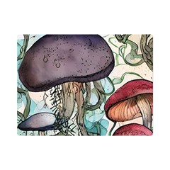 Shroom Magic Mushroom Charm One Side Premium Plush Fleece Blanket (mini) by GardenOfOphir