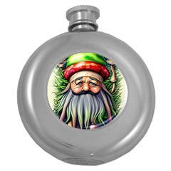 Mushroom Magic Charm Round Hip Flask (5 Oz) by GardenOfOphir