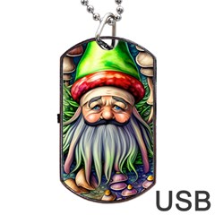 Mushroom Magic Charm Dog Tag Usb Flash (two Sides) by GardenOfOphir