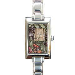 Magic Mushroom Conjure Charm Rectangle Italian Charm Watch by GardenOfOphir