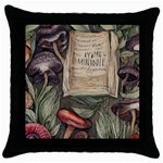 Magic Mushroom Conjure Charm Throw Pillow Case (Black) Front