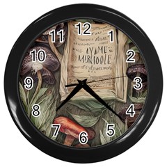 Magic Mushroom Conjure Charm Wall Clock (black) by GardenOfOphir