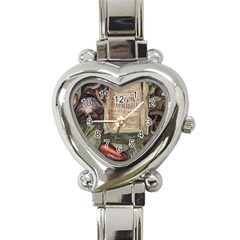 Magic Mushroom Conjure Charm Heart Italian Charm Watch by GardenOfOphir