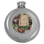 Magic Mushroom Conjure Charm Round Hip Flask (5 oz) Front