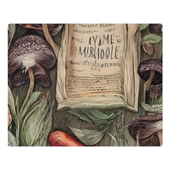 Magic Mushroom Conjure Charm One Side Premium Plush Fleece Blanket (large) by GardenOfOphir