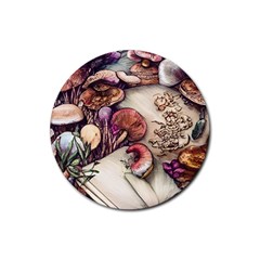 Toadstools And Charms For Necromancy And Conjuration Rubber Coaster (round) by GardenOfOphir