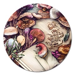 Toadstools And Charms For Necromancy And Conjuration Magnet 5  (round) by GardenOfOphir