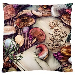 Toadstools And Charms For Necromancy And Conjuration Large Cushion Case (two Sides) by GardenOfOphir