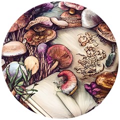 Toadstools And Charms For Necromancy And Conjuration Wooden Puzzle Round by GardenOfOphir