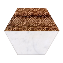 Flat,750x,075,f-pad,750x1000,f8f8f8 Marble Wood Coaster (hexagon)  by 6918