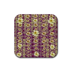 Lotus Flowers In Nature Will Always Bloom For Their Rare Beauty Rubber Coaster (square) by pepitasart