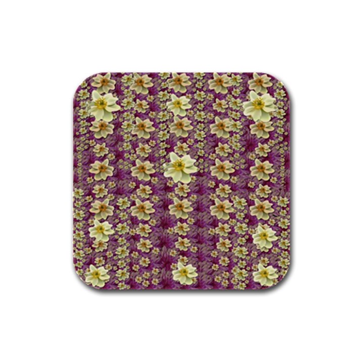 Lotus Flowers In Nature Will Always Bloom For Their Rare Beauty Rubber Square Coaster (4 pack)