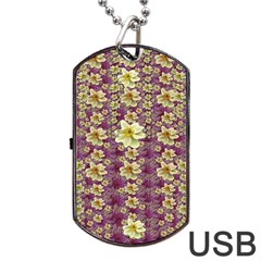 Lotus Flowers In Nature Will Always Bloom For Their Rare Beauty Dog Tag Usb Flash (two Sides) by pepitasart