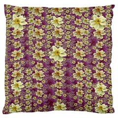 Lotus Flowers In Nature Will Always Bloom For Their Rare Beauty Large Premium Plush Fleece Cushion Case (one Side) by pepitasart