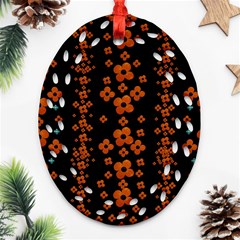 Oil Painted Bloom Brighten Up In The Night Ornament (oval Filigree)