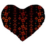 Oil Painted Bloom Brighten Up In The Night Large 19  Premium Flano Heart Shape Cushions Back