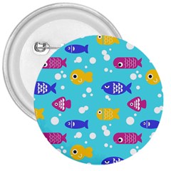 Fish Graphic Seamless Pattern Seamless Pattern 3  Buttons by Ravend