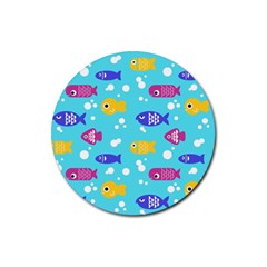 Fish Graphic Seamless Pattern Seamless Pattern Rubber Coaster (round) by Ravend