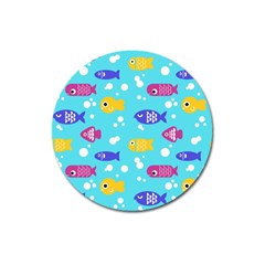 Fish Graphic Seamless Pattern Seamless Pattern Magnet 3  (round) by Ravend