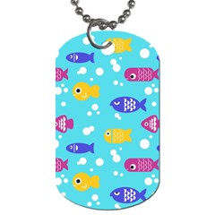 Fish Graphic Seamless Pattern Seamless Pattern Dog Tag (one Side) by Ravend