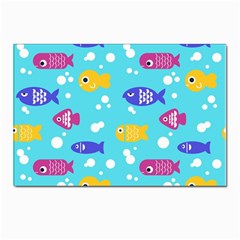 Fish Graphic Seamless Pattern Seamless Pattern Postcard 4 x 6  (pkg Of 10) by Ravend