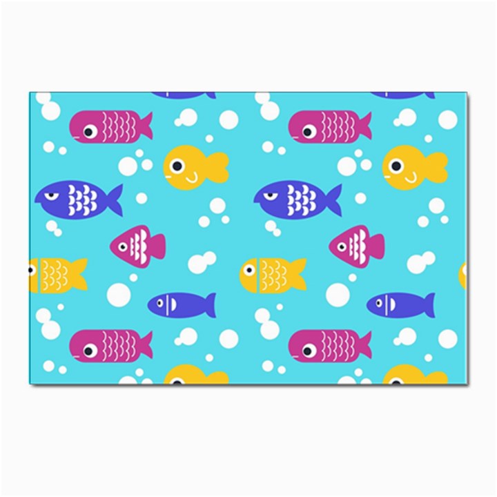 Fish Graphic Seamless Pattern Seamless Pattern Postcard 4 x 6  (Pkg of 10)