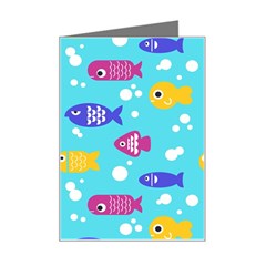 Fish Graphic Seamless Pattern Seamless Pattern Mini Greeting Card by Ravend