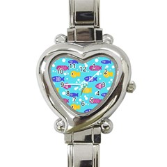 Fish Graphic Seamless Pattern Seamless Pattern Heart Italian Charm Watch