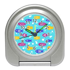 Fish Graphic Seamless Pattern Seamless Pattern Travel Alarm Clock by Ravend