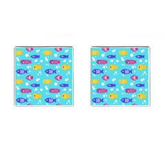 Fish Graphic Seamless Pattern Seamless Pattern Cufflinks (Square)