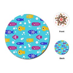 Fish Graphic Seamless Pattern Seamless Pattern Playing Cards Single Design (round) by Ravend