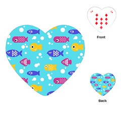 Fish Graphic Seamless Pattern Seamless Pattern Playing Cards Single Design (heart) by Ravend